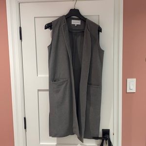 Long grey structured vest